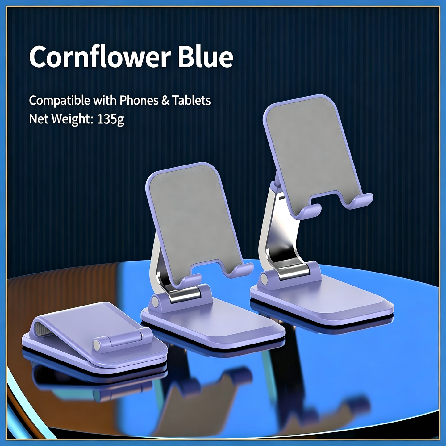 Portable Foldable Cell Phone Stand, Adjustable Desktop Tablet Holder for iPhone iPad All Smartphones