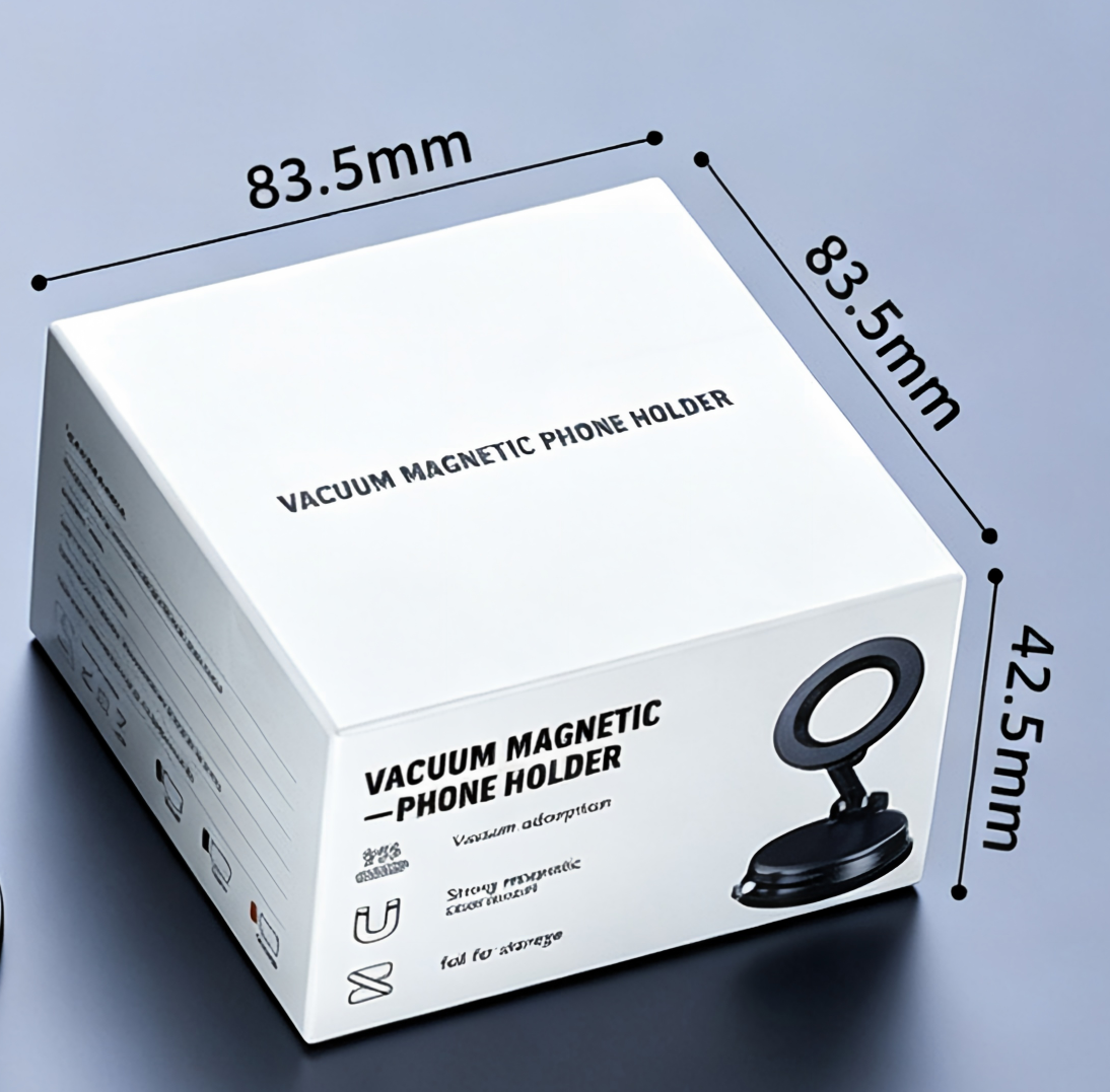 1080° Rotatable Vacuum Magnetic Car Phone Mount, 4-Axis Adjustable Foldable MagSafe Car Holder, Strong Suction Dashboard Cell Phone Stand for iPhone 12-17 & Android Phones