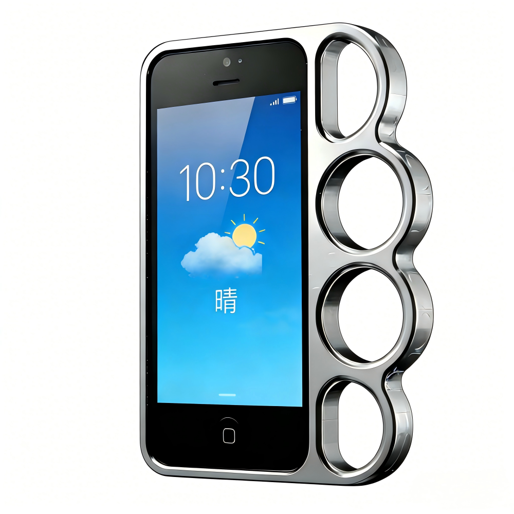 Creative Finger Holder Metal Ring Phone Case with Knuckle-Duster Design, Shockproof