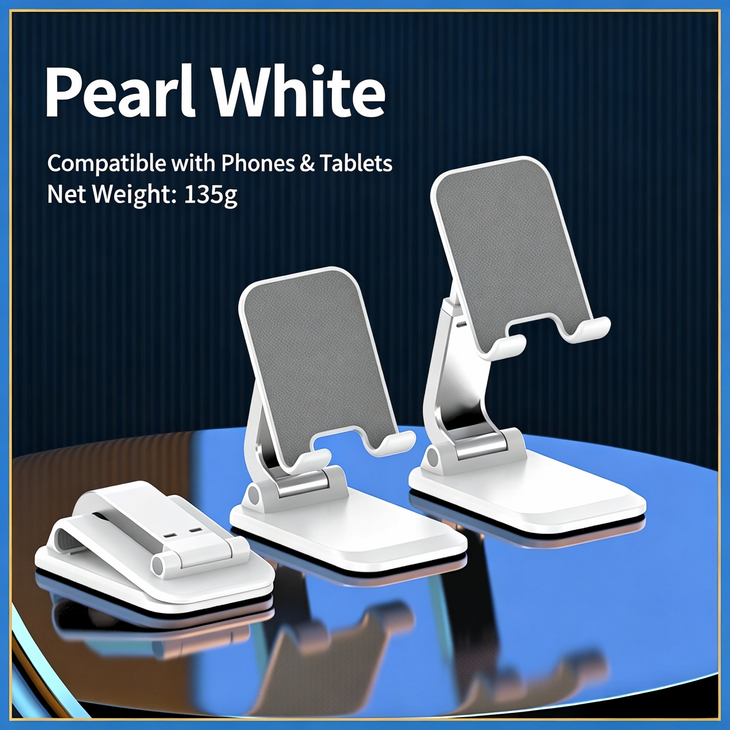 Portable Foldable Cell Phone Stand, Adjustable Desktop Tablet Holder for iPhone iPad All Smartphones