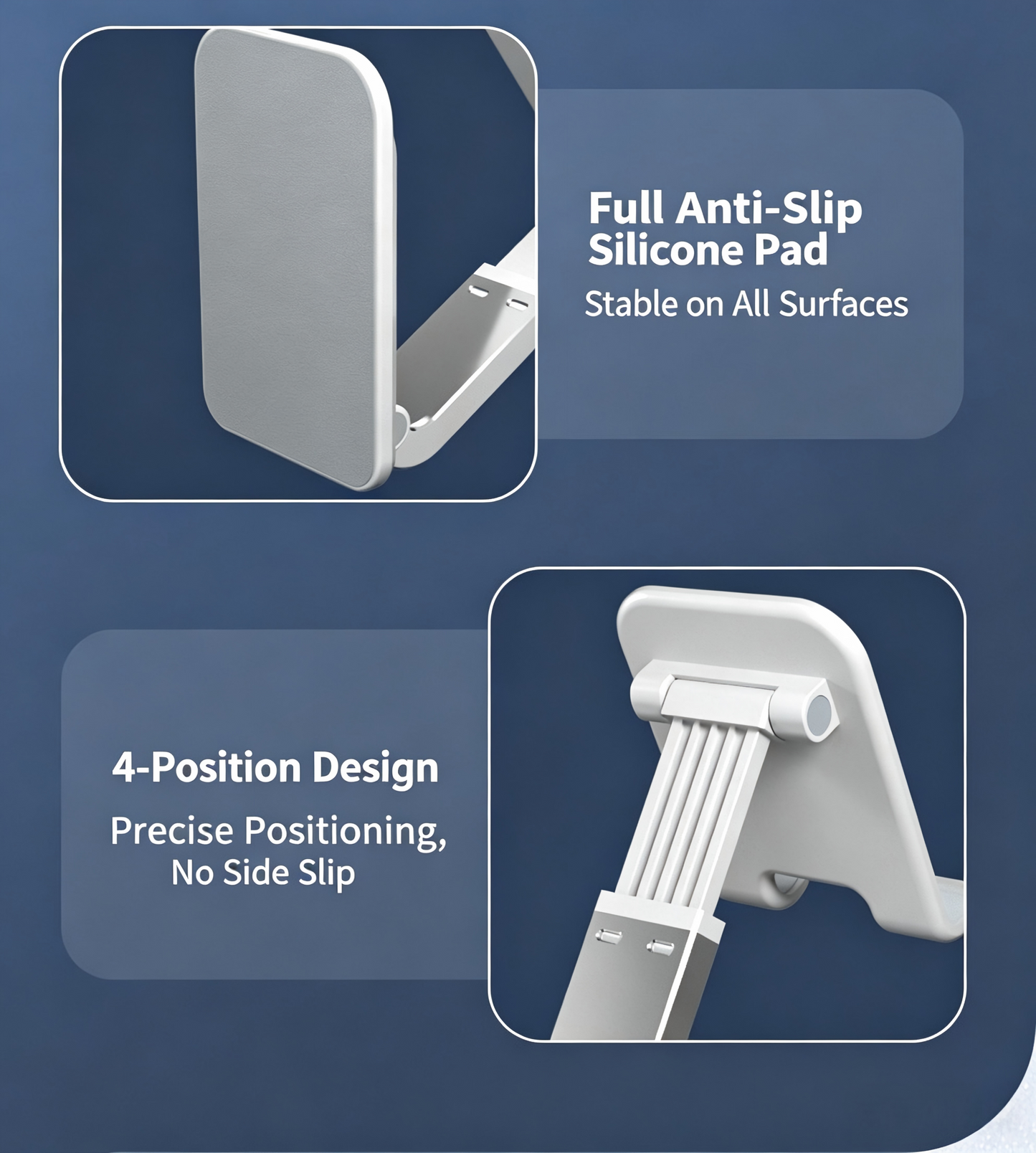 Portable Foldable Cell Phone Stand, Adjustable Desktop Tablet Holder for iPhone iPad All Smartphones