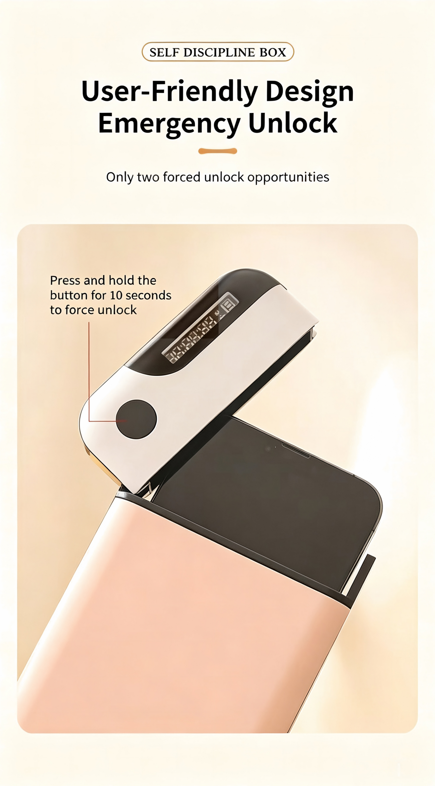 Timed Lock Box, Portable Phone Locker, Phone Self-Discipline Box